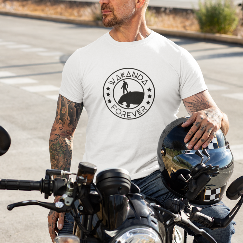 T-SHIRT BLACK PANTHER STAR HOMME