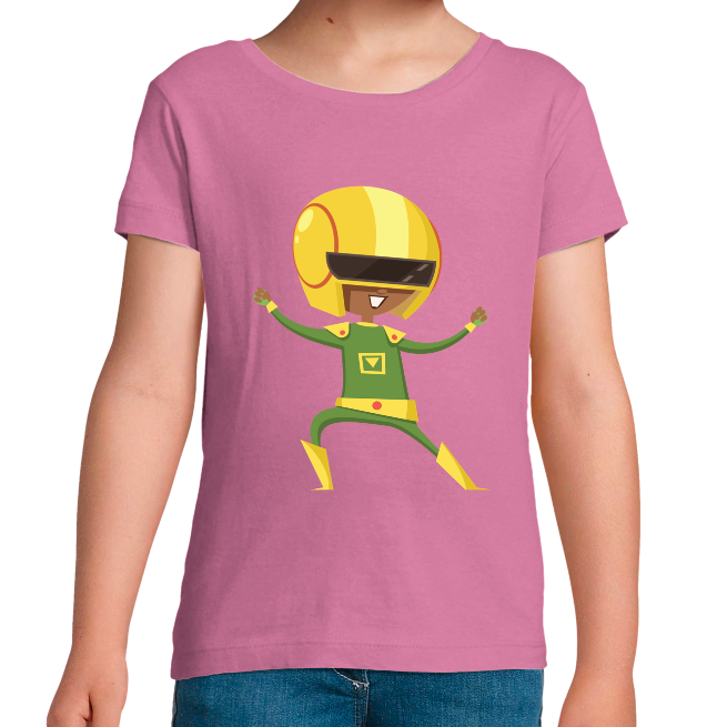 T-SHIRT SUPER-HÉROS SUPER CASQUE FILLE