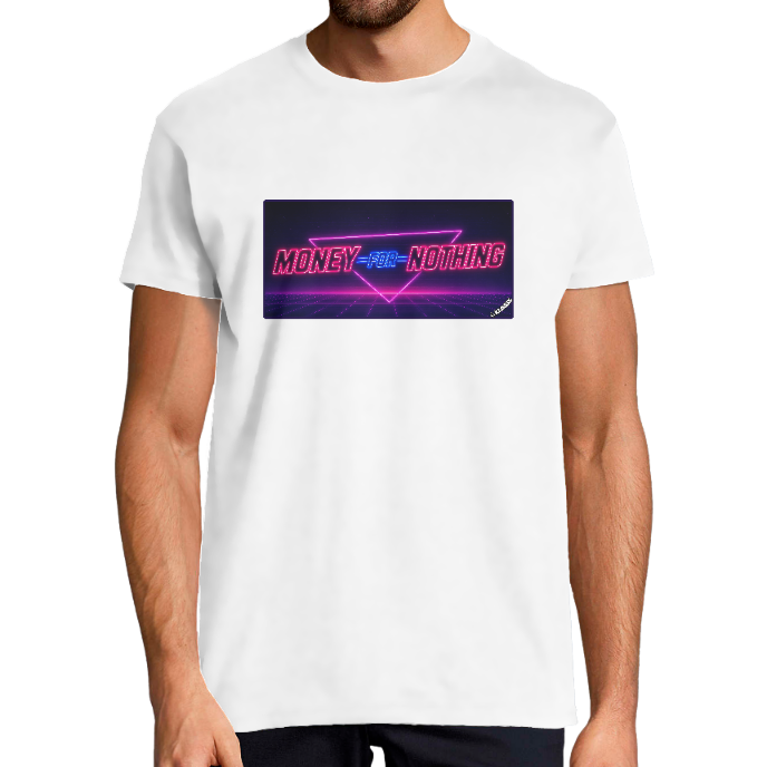 T-SHIRT HOMME KLASSS " MONEY FOR NOTHING" VINTAGE musique années 80
