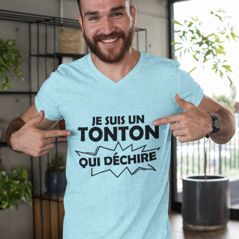 T-Shirt Homme Tonton qui déchire, Idée cadeau original