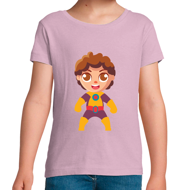 T-SHIRT SUPER-HÉROS FORCE JAUNE FILLE