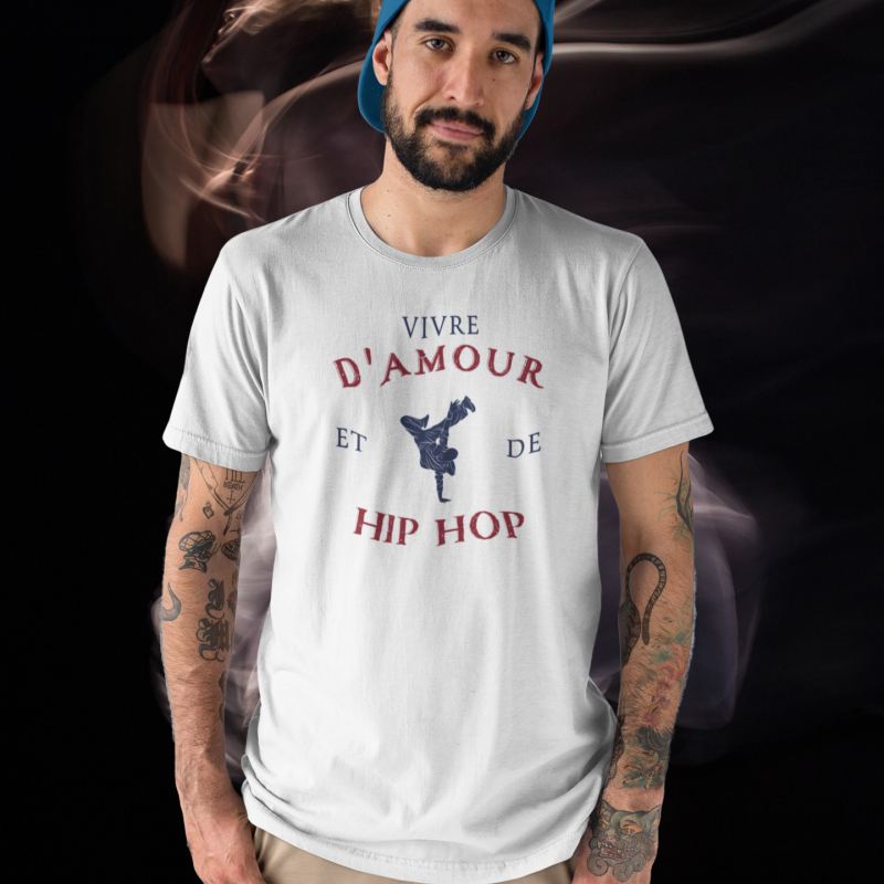 T-SHIRT VIVRE D'AMOUR ET D'HIP HOP POUR HOMME