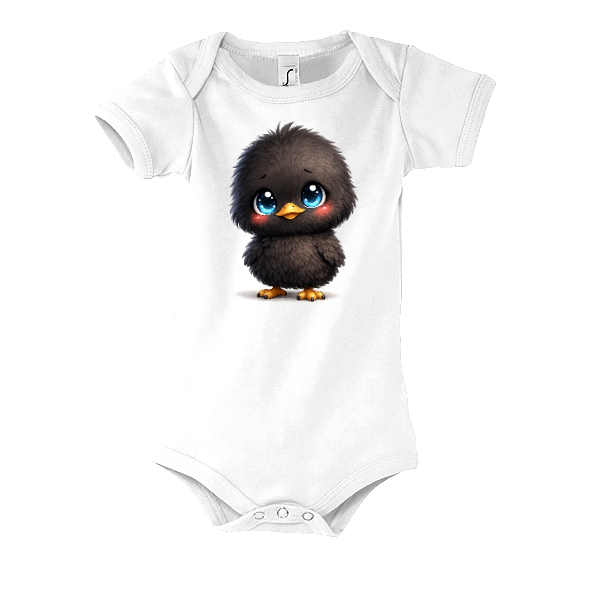 Body bébé  poussin noir  kawaii – idée cadeau bébé Pâques