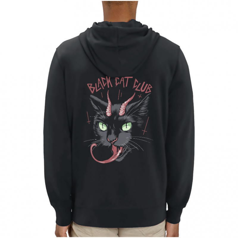Dos SWEATSHIRT VINTAGE BLACK CAT CLUB UNISEXE