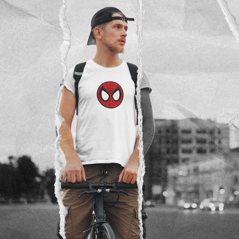 T-SHIRT TÊTE DE SPIDER-MAN HOMME