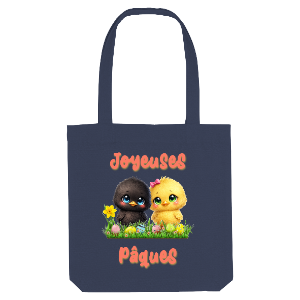 Tote Bag Pâques « Joyeuses Pâques » avec poussins adorables