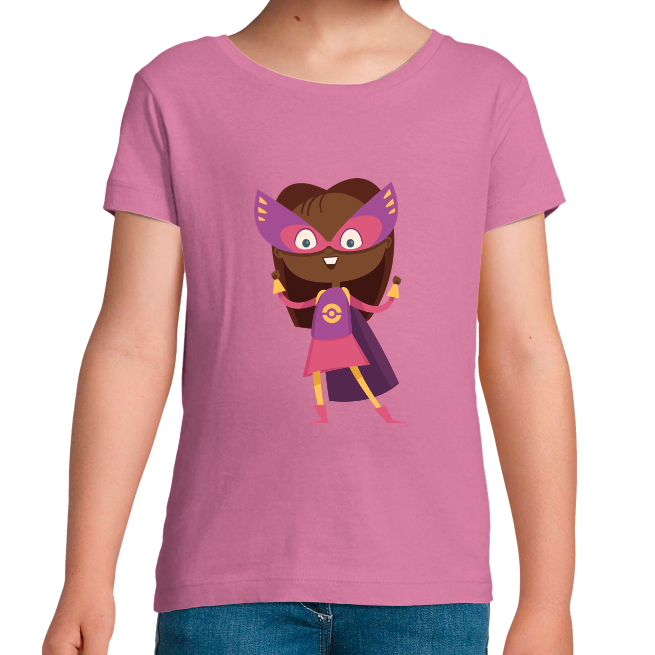 T-SHIRT SUPER-HÉROS FORCE ROSE FILLE