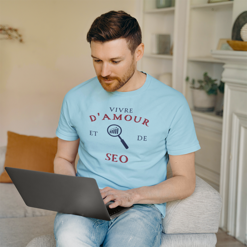 T-SHIRT VIVRE D'AMOUR ET DE SEO POUR HOMME