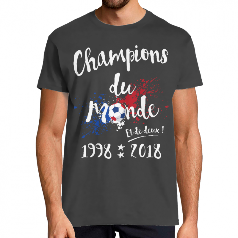 T-SHIRT CHAMPION DU MONDE 1998-2018 ET DE DEUX
