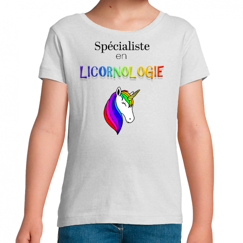 T-SHIRT ENFANT SPECIALISTE EN LICORNOLOGIE