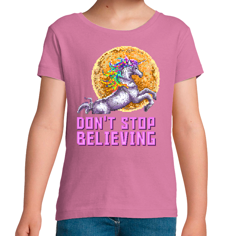 T Shirt Fille Licorne Pixel Art