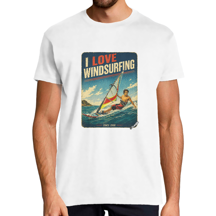 T-shirt Homme Vintage "WINDSURFING Legend" KLASSS col rond 190 gr