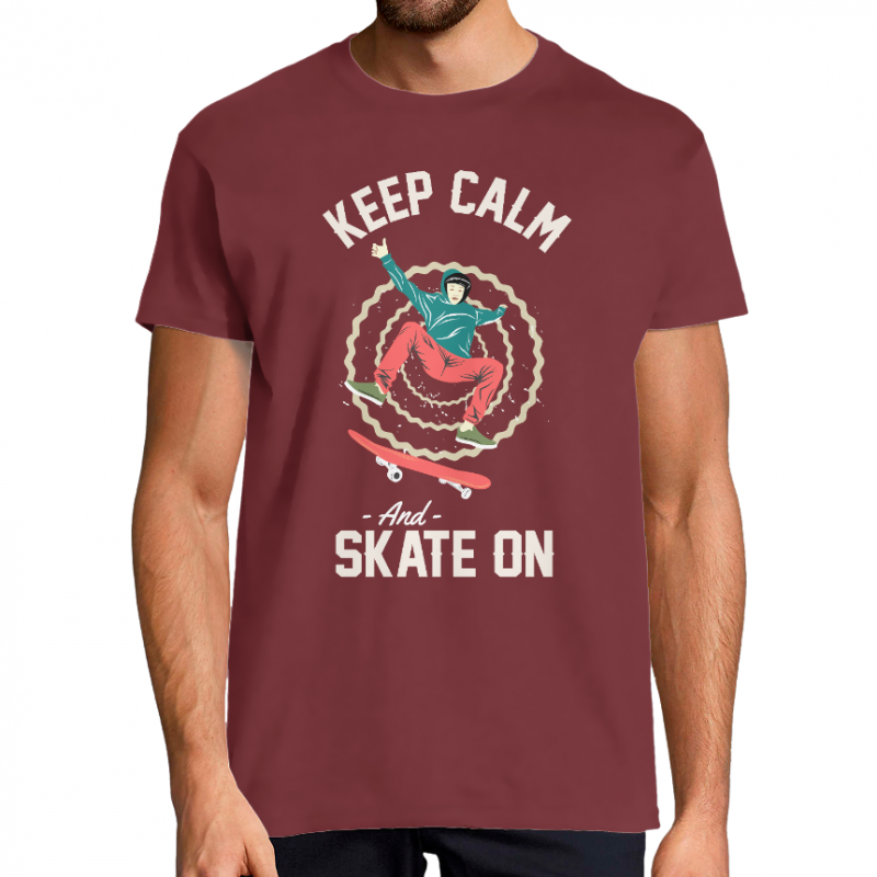 T-SHIRT KEEP CALM AND SKATE ON HOMME