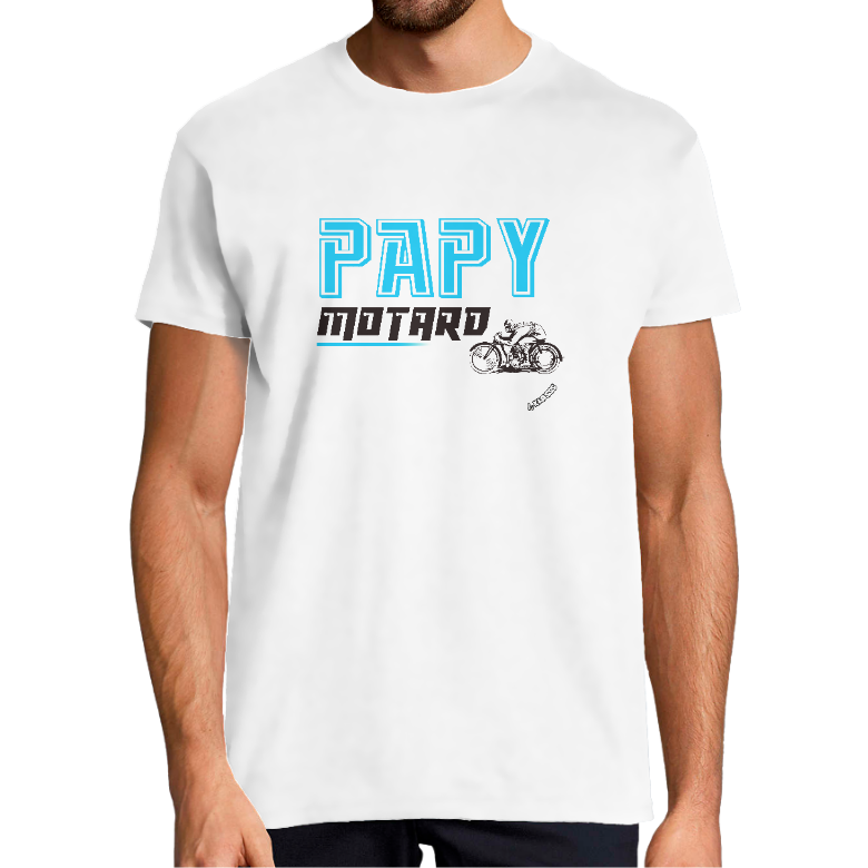 T-SHIRT HOMME KLASSS "PAPY MOTARD" col rond 190 gr
