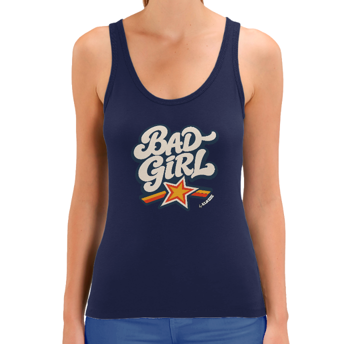 Débardeur FEMME KLASSS  "BAD GIRL" Star style 70, coton bio