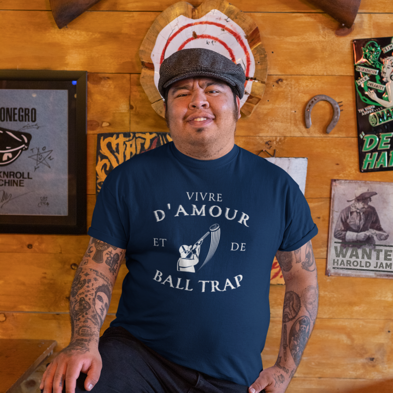 T-SHIRT VIVRE D'AMOUR ET DE BALL TRAP POUR HOMME