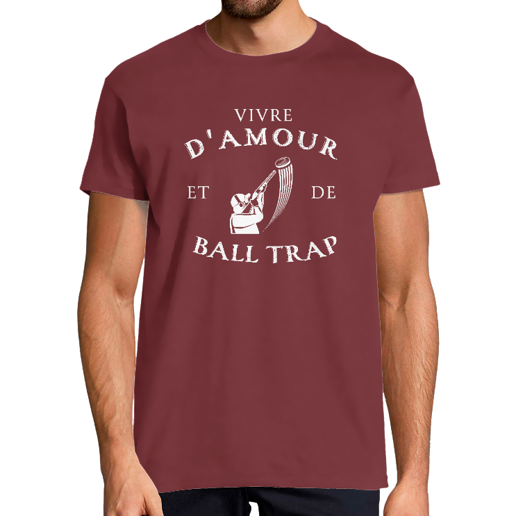 T-SHIRT VIVRE D'AMOUR ET DE BALL TRAP POUR HOMME