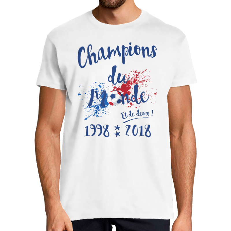 T-SHIRT CHAMPIONS DU MONDE ET DE DEUX