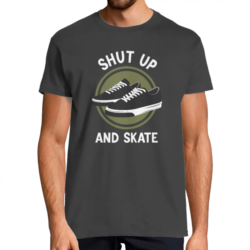 T-SHIRT SHUT UP AND SKATE HOMME