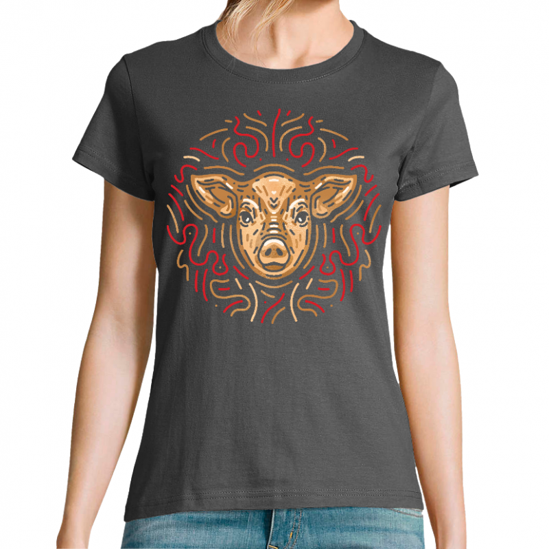 Face T-SHIRT FEMME - CHINESE PIG