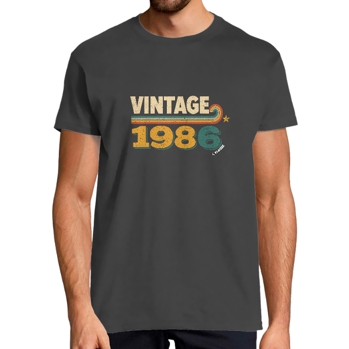 T-SHIRT HOMME KLASSS "VINTAGE 1986" col rond 190 gr