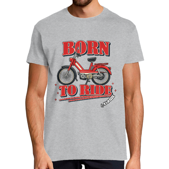 T-shirt Homme KLASSS VINTAGE BORN TO RIDE MOBYLETTE" col rond 