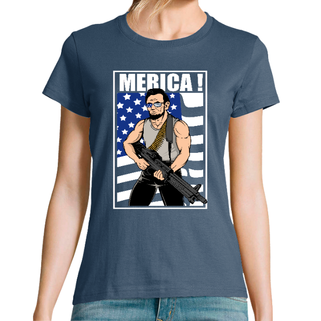 T-SHIRT LINCOLN RAMBO FEMME– Tee-shirt humour pop culture streetwear