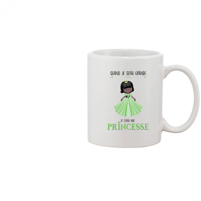 Face PRINCESSE ROBE VERT - MUG BLANC