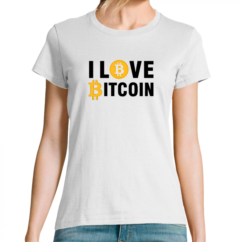 T-SHIRT BITCOIN I LOVE BTC FEMME