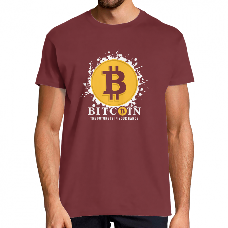 T-SHIRT BITCOIN THE FUTURE IS IN YOUR HANDS HOMME