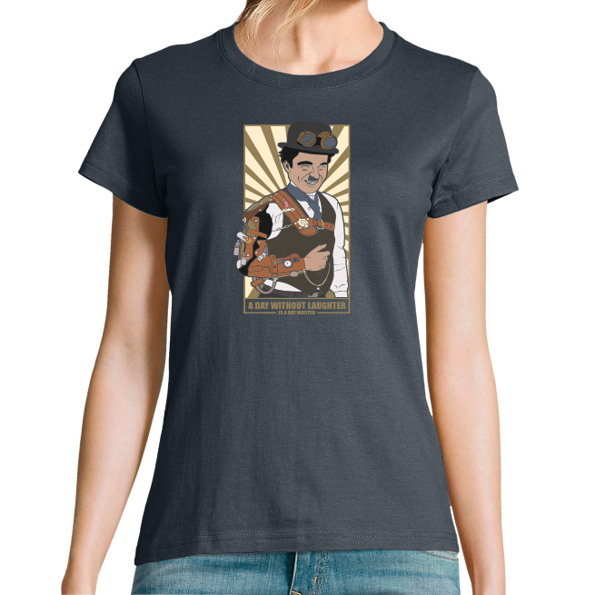 Face T-SHIRT STEAMPUNK CHAPLIN FEMME