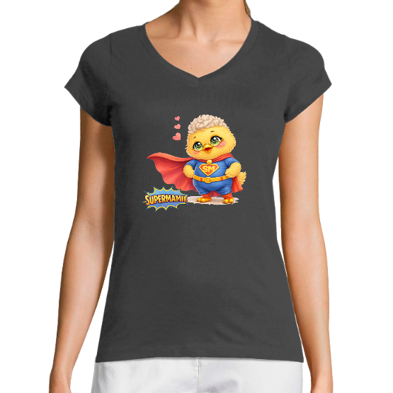T-shirt Femme "Super Mamie" – Superhéroïne Adorable