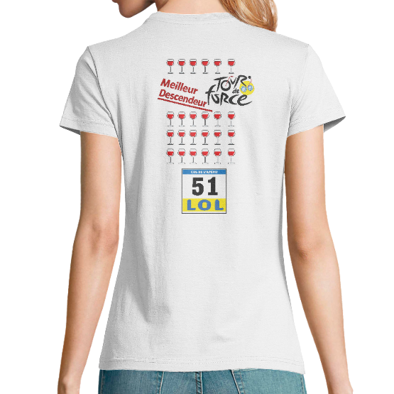 T-shirt Bio Femme Meilleure Descendeuse – Col de l'Apéro 51 LOL | Impression dos