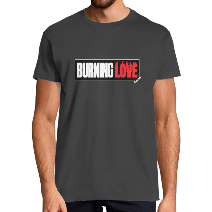 T-shirt Homme col rond KLASSS "BURNING LOVE" 190 gr