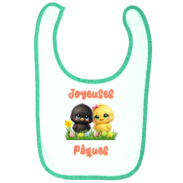  Bavoir bébé Joyeuses Pâques poussins kawaii – bavoir Pâques mignon