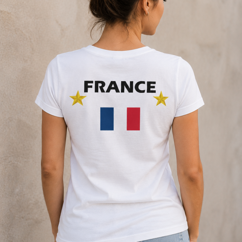 T-shirt Femme France - Drapeau Tricolore
