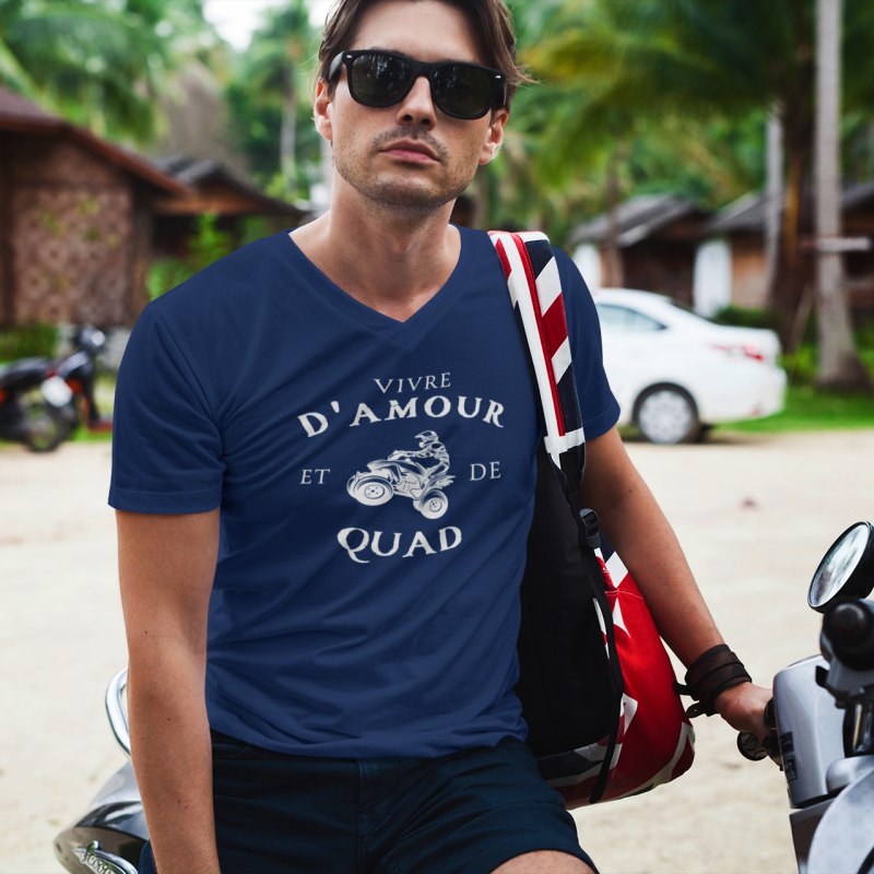 T-SHIRT VIVRE D'AMOUR ET DE QUAD POUR HOMME