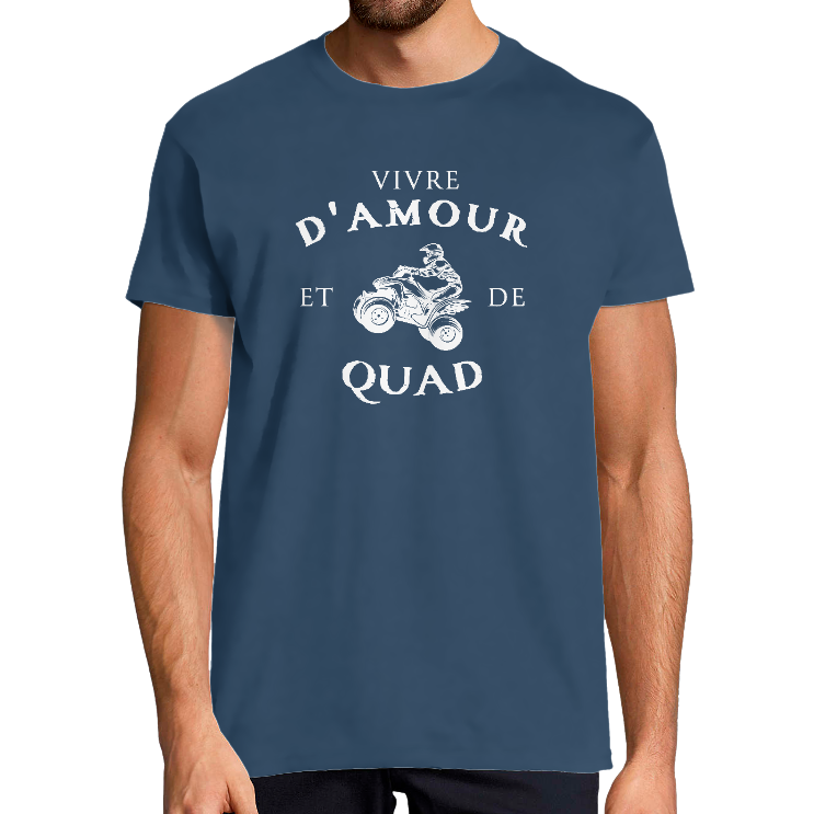 T-SHIRT VIVRE D'AMOUR ET DE QUAD POUR HOMME