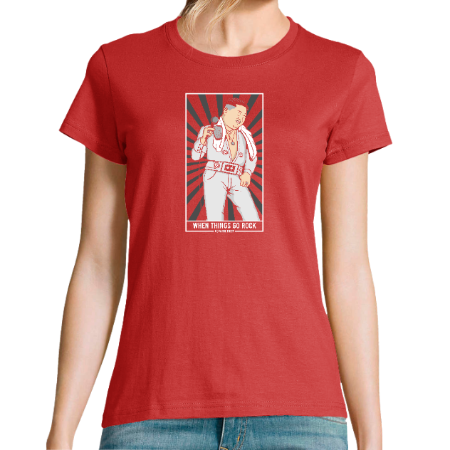 T-SHIRT KIM ELVIS FEMME– Tee-shirt humour musique pop culture