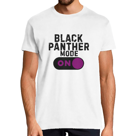 T-SHIRT BLACK PANTHER MODE ON HOMME