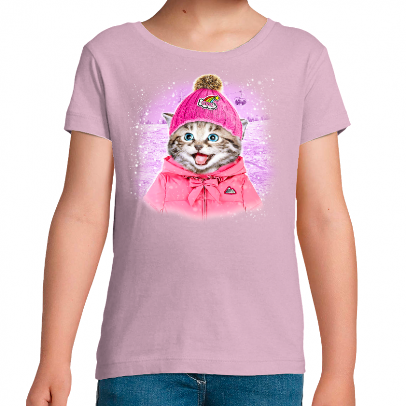 T-SHIRT FILLE - CHATON EN DOUDOUNE
