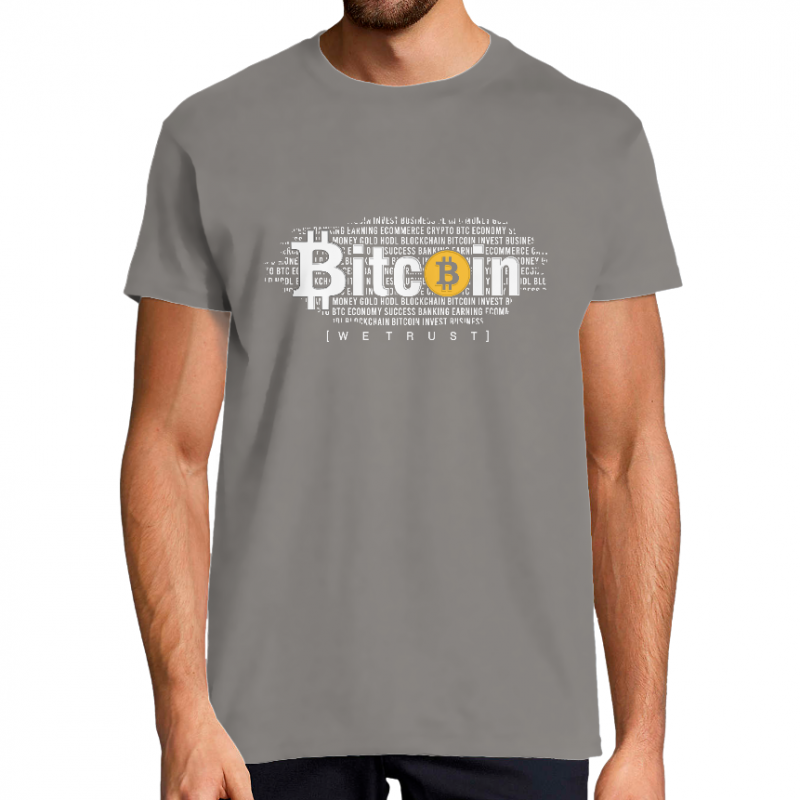 Face T-SHIRT BITCOIN BLOCKCHAIN HOMME
