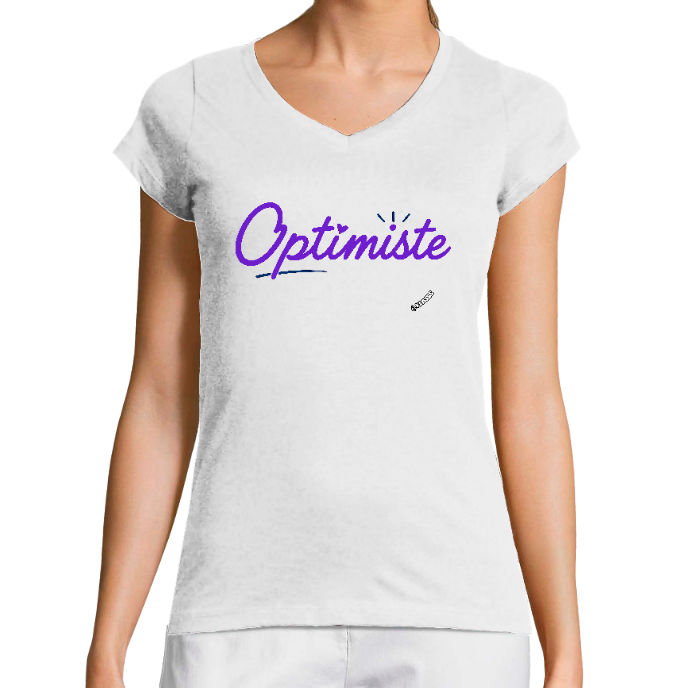 T-shirt FEMME KLASSS  "OPTIMISTE" , coupe ajustée