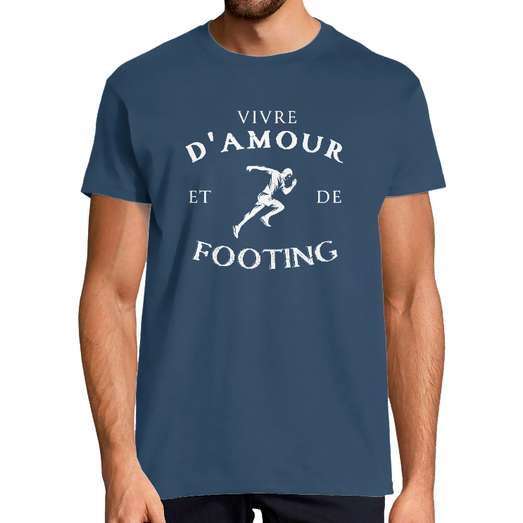 T-SHIRT VIVRE D'AMOUR ET DE FOOTING POUR HOMME