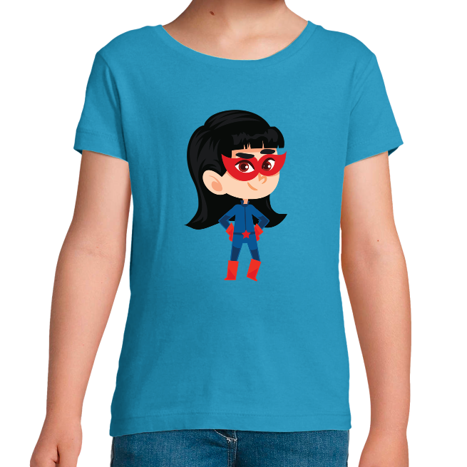 T-SHIRT SUPER-HÉROS MASQUÉE  FILLE