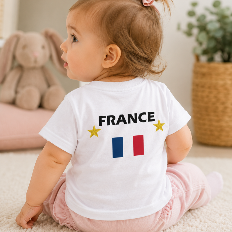 T-shirt Bébé France - Drapeau Tricolore