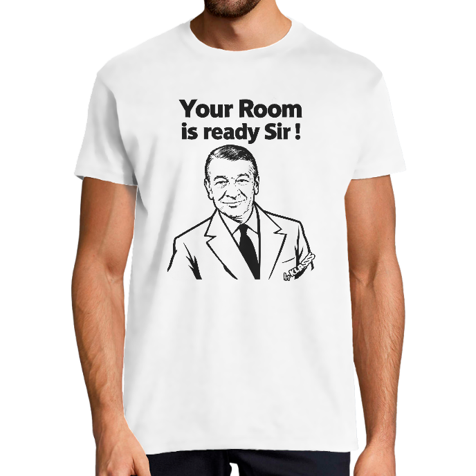 T-shirt Homme CINEMA VINTAGE KLASSS YOUR ROOM IS READY SIR" col rond 