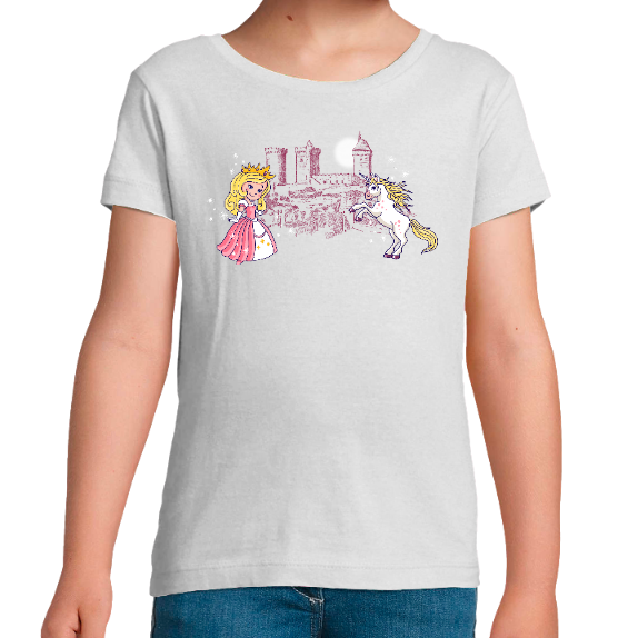 T-SHIRT PRINCESSE ET SA LICORNE