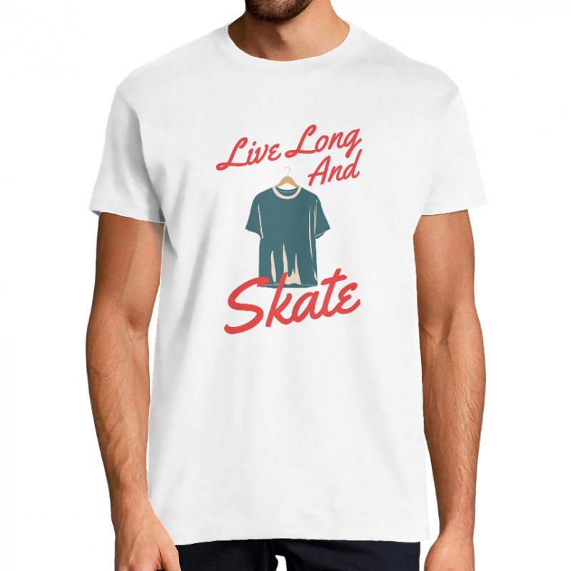 T-SHIRT LIVE LONG AND SKATE HOMME