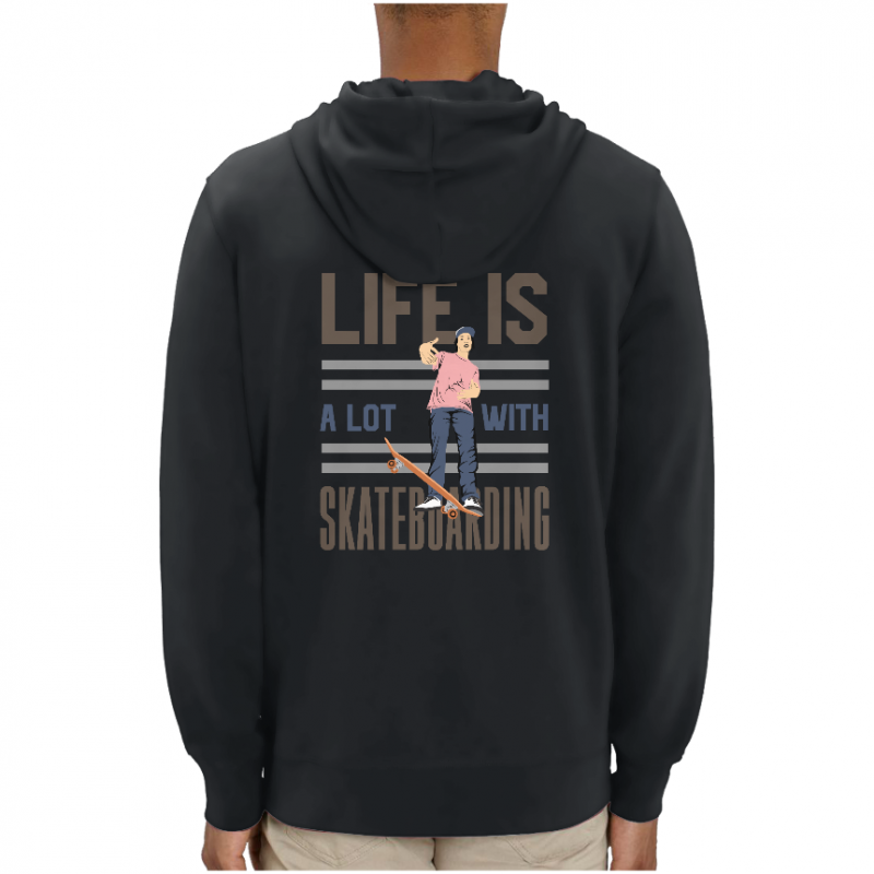 SWEATSHIRT LIFE IS A LOT WITH SKATEBOARDING UNISEXE